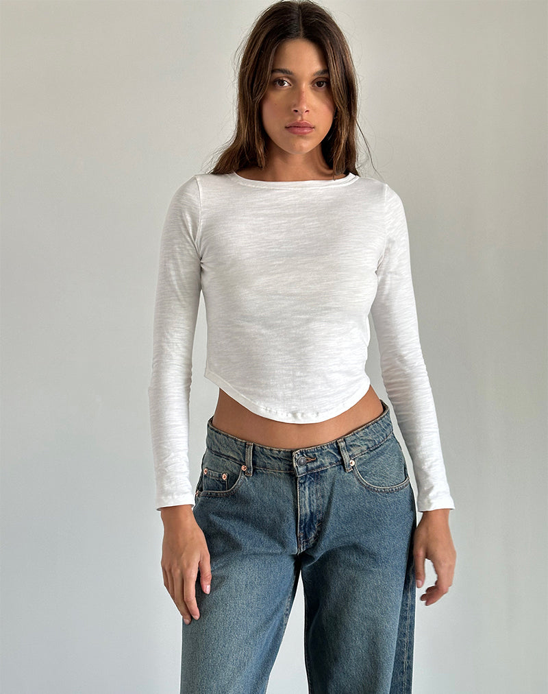Jojisa Top en jersey blanc cassé