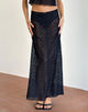 Image de la jupe longue Layla en dentelle Clover Black