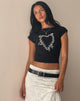 Image de Jonnet Tee en noir avec motif Cutie Thorns