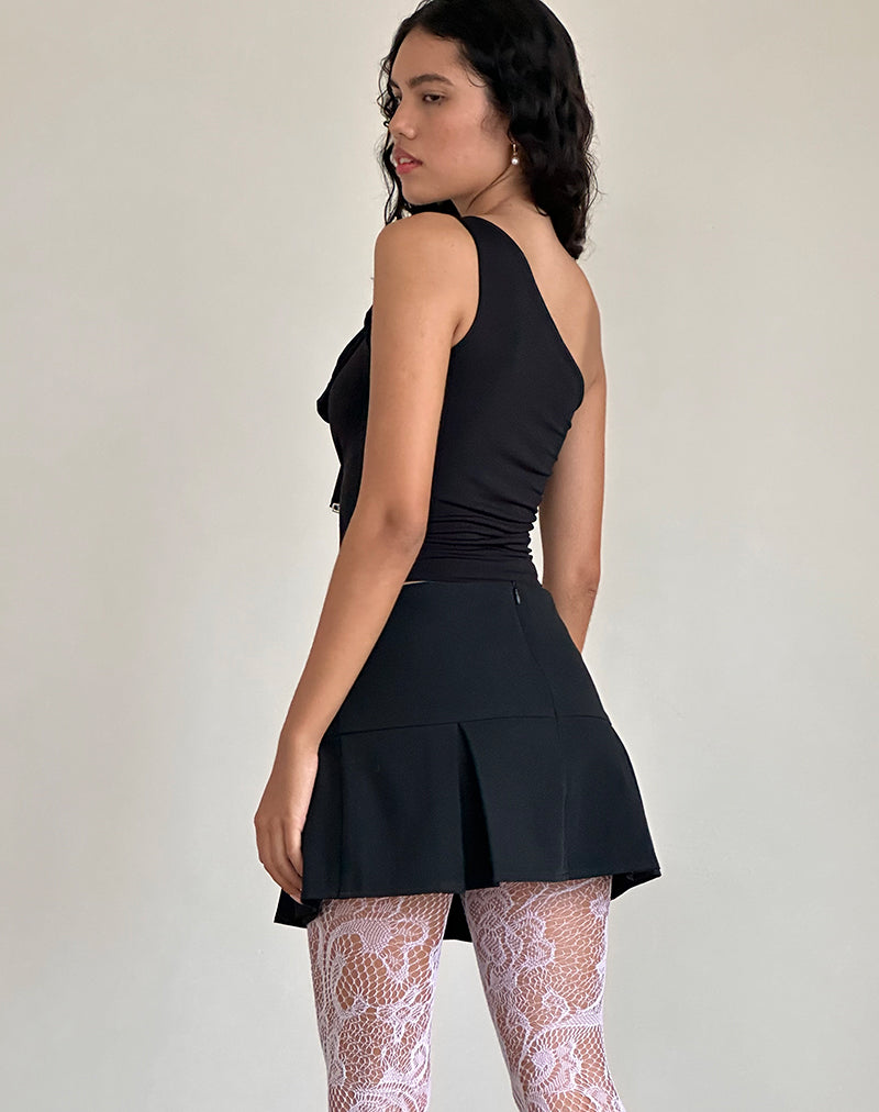 Image de Jovie One Shoulder Slinky Bow Top in Black