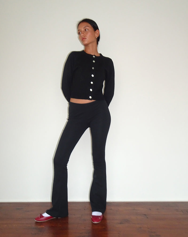 Image de Joxiel Soft Rib Flared Trouser in Black