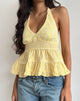 Image de Juanita Frill Halterneck Top in Yellow