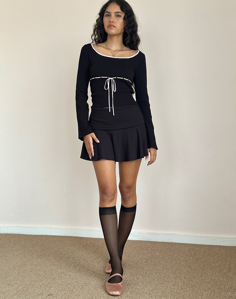 Image de Juhye Top tricoté en noir et rose
