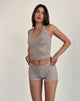 Image de Sera Shorts in Stripe Jersey Neutral Brown