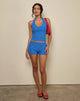 Image de Sera Short en tissu éponge bleu à rayures