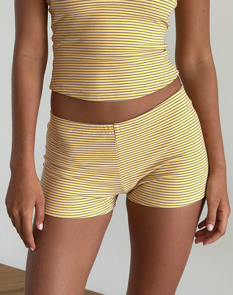 Image de Sera Shorts in Stripe Jersey Yellow Grey