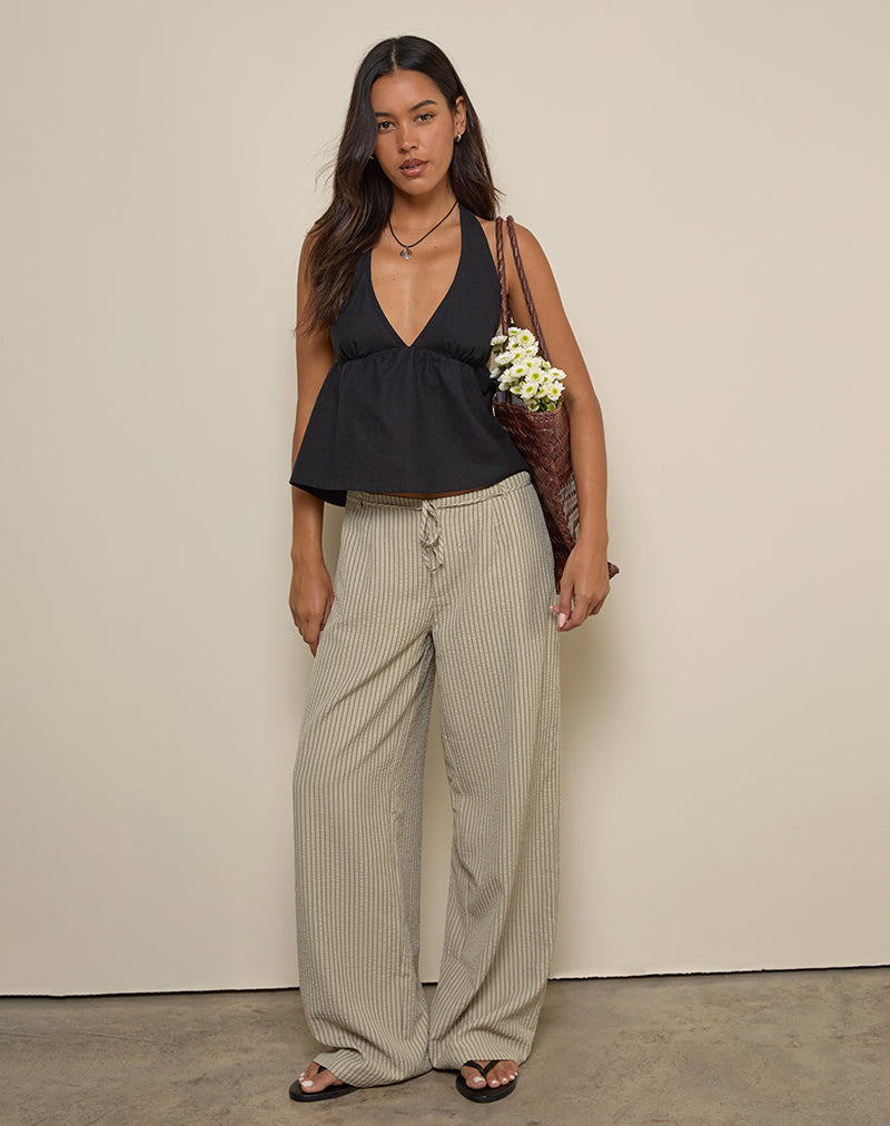 Pantalon Juria à rayures kaki neutre
