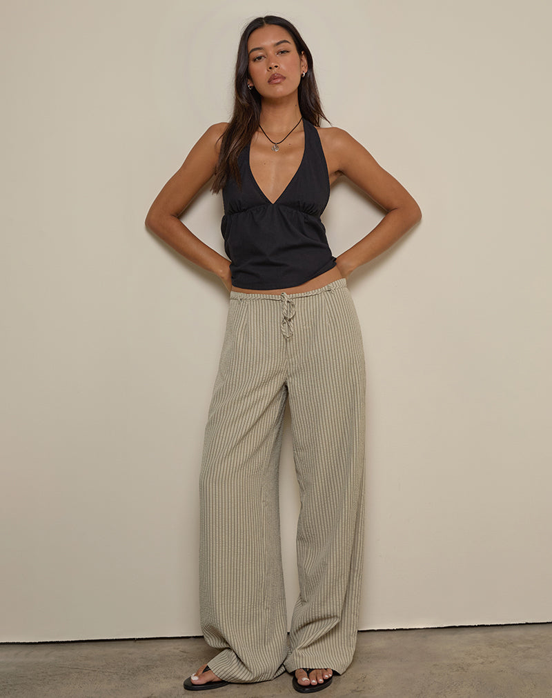 Image de Juria Trouser in Neutral Khaki Stripe