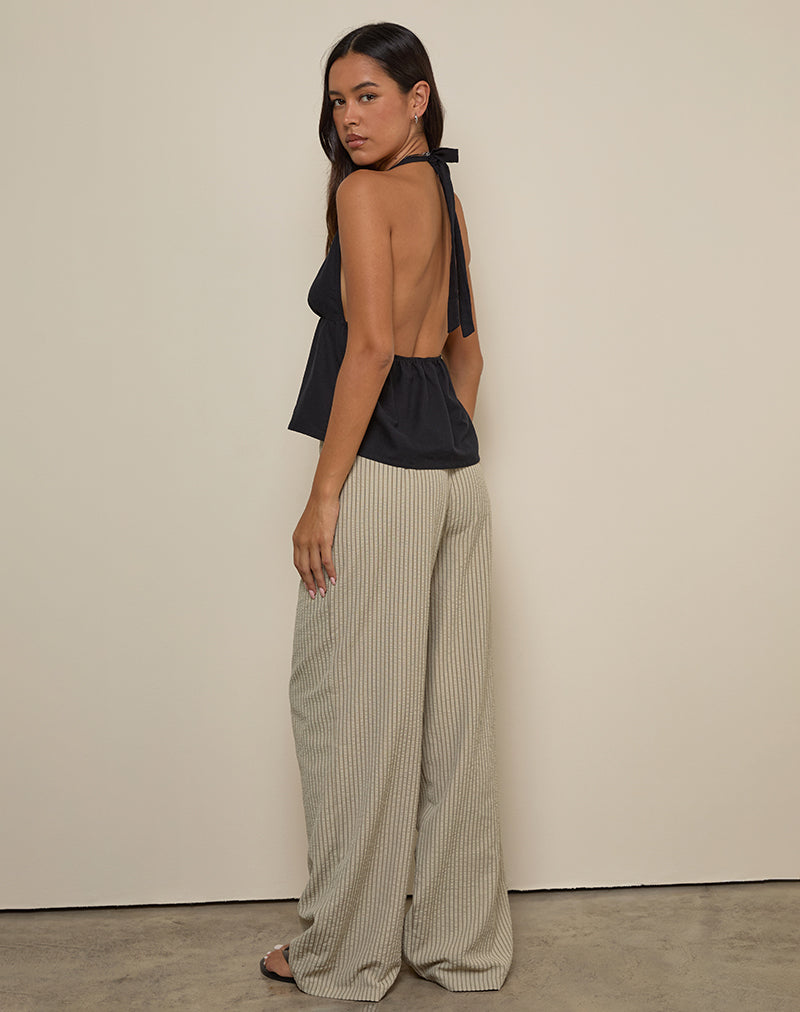 Image de Juria Trouser in Neutral Khaki Stripe