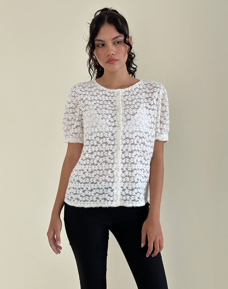 Top Kaelyn en dentelle Dahlia Ivoire