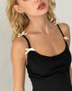 Image de Kaida Ivory Bow Detail Corset Top in Tailoring Black