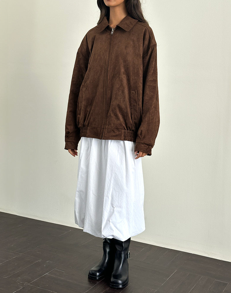 Image de la veste Cavita en faux daim marron