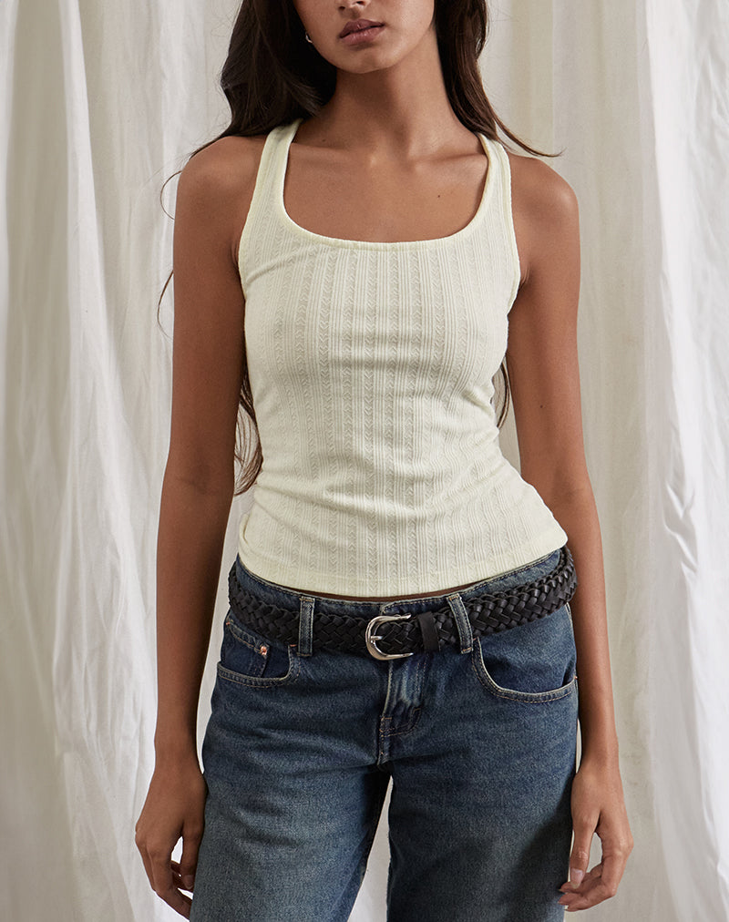 Gilet Kalinda en pointelle ivoire