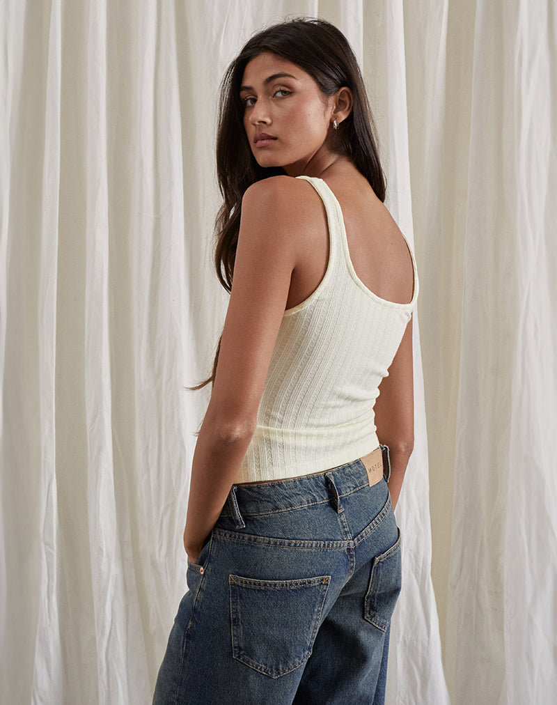 Image de Kalinda Vest Top in Pointelle Ivory