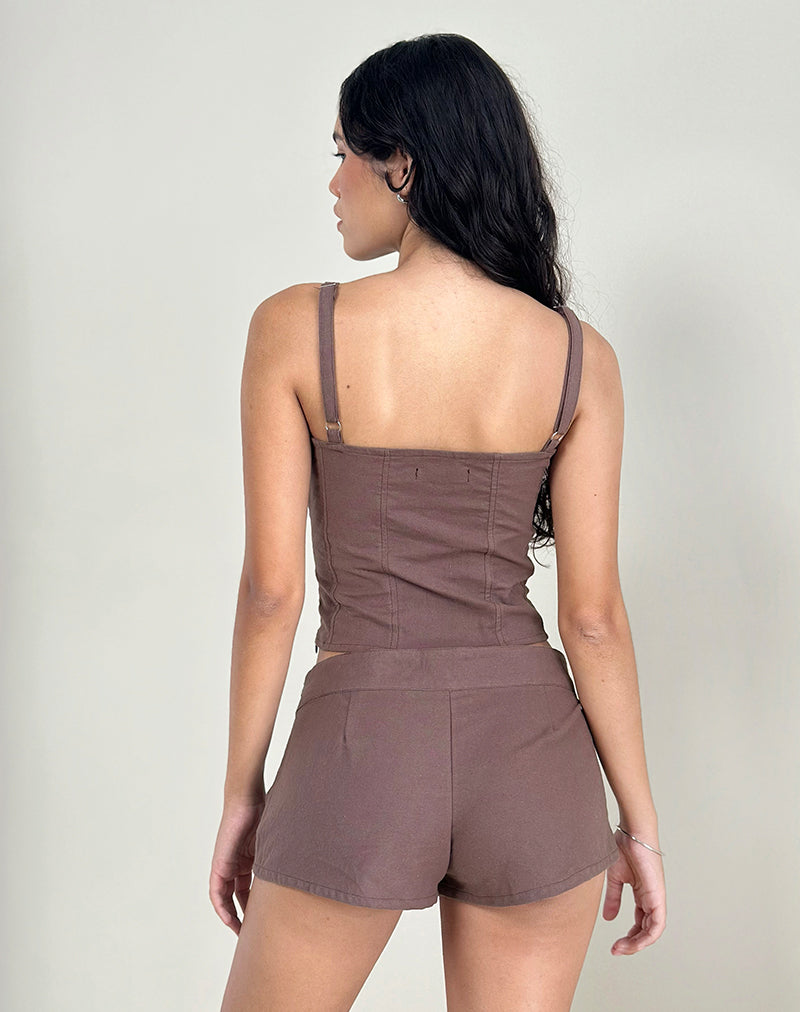 Image de Kamden Cami Top in Linen Deep Taupe