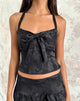 Image de Kampi Halter Top in Satin Jacquard Black