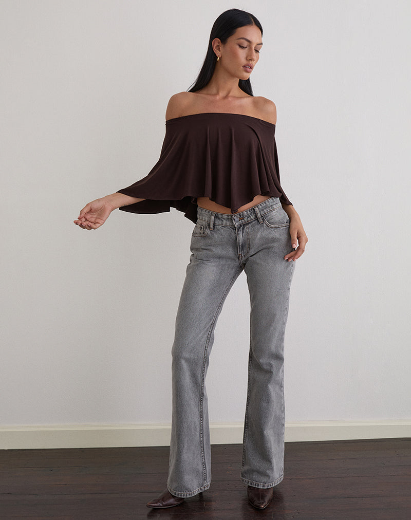 Image de Kanela Poncho en jersey Chocolat amer