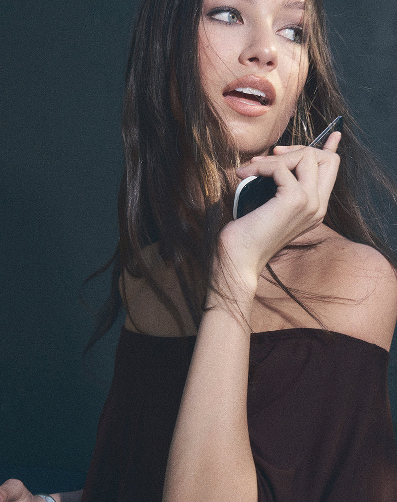 Image de Kanela Poncho en jersey Chocolat amer