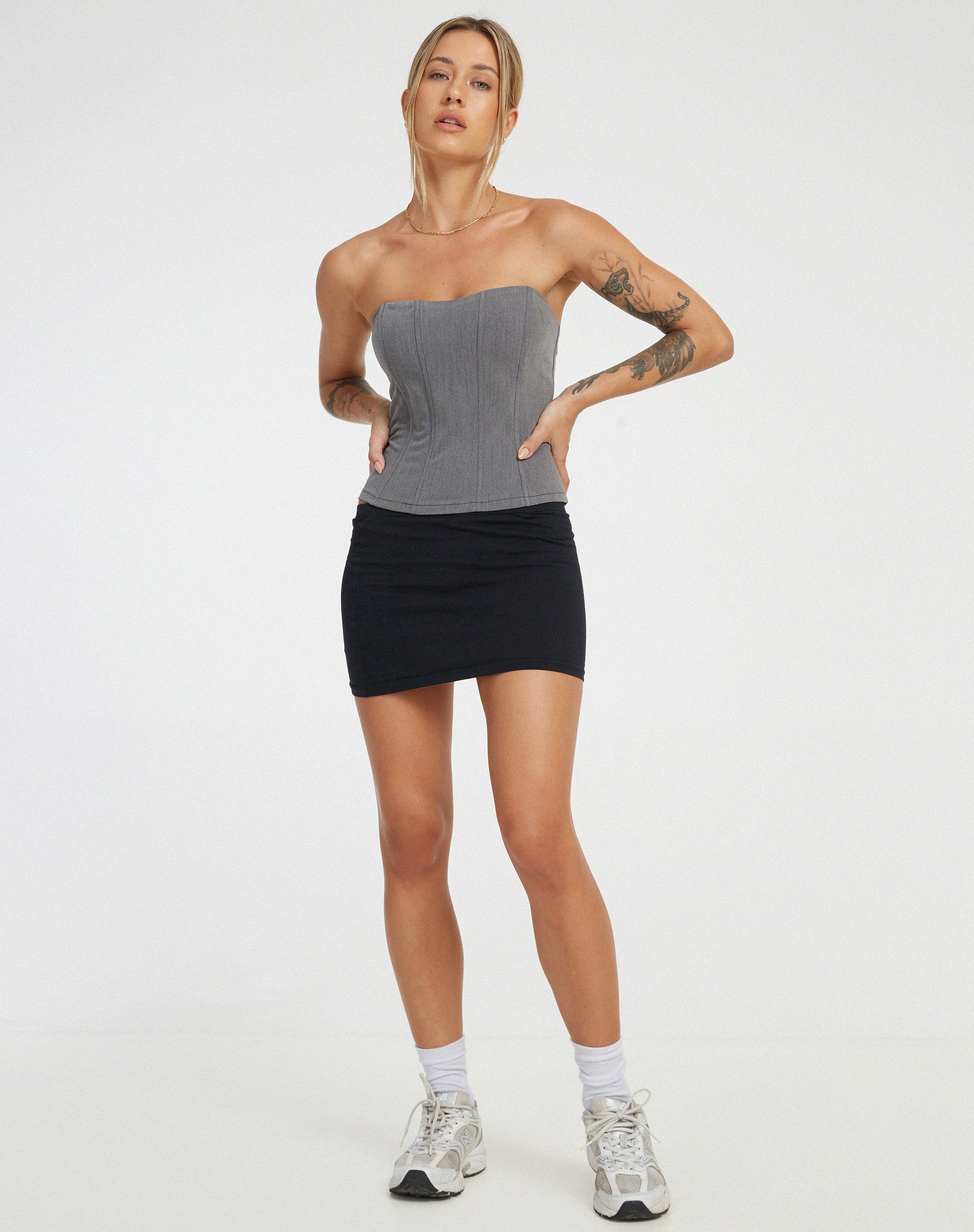 Image de Kansa Corset Top in Charcoal