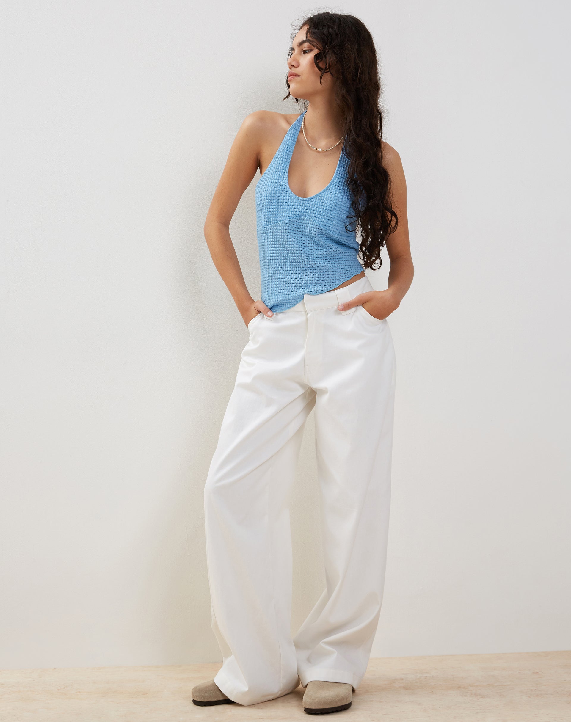 Image de Kaomy Pantalon à jambes larges en blanc