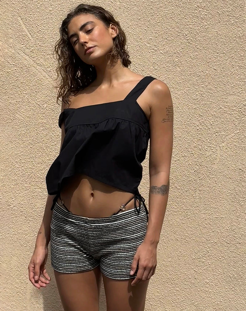 Image de Karana Peplum Top in Poplin Black