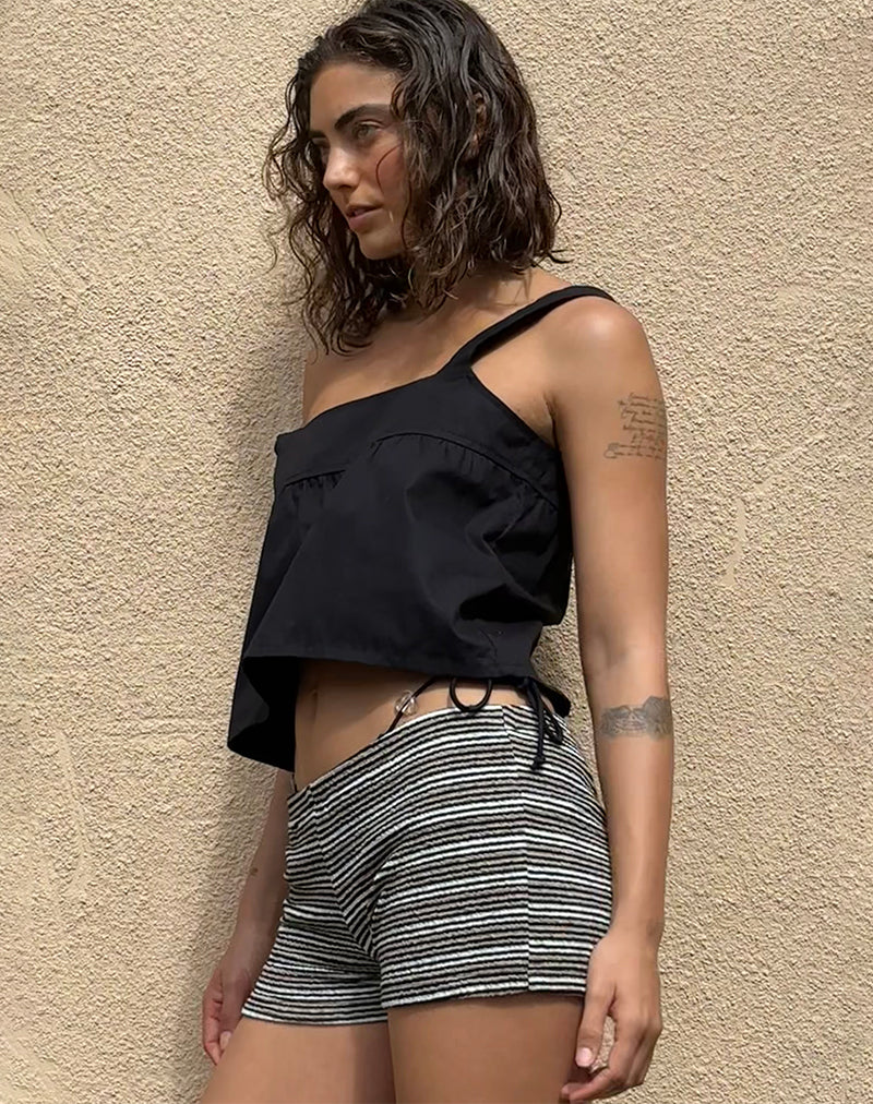 Image du short Eunia à rayures noires et brunes