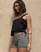 Image du short Eunia à rayures noires et brunes