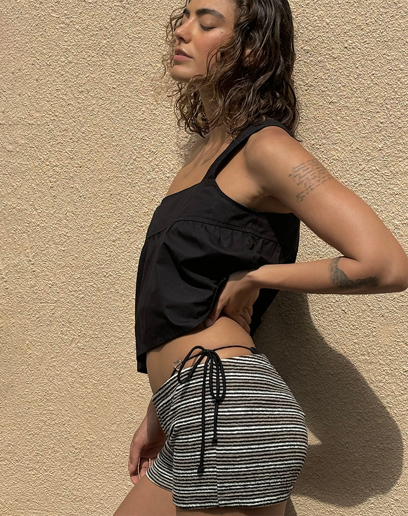 Image de Karana Peplum Top in Poplin Black