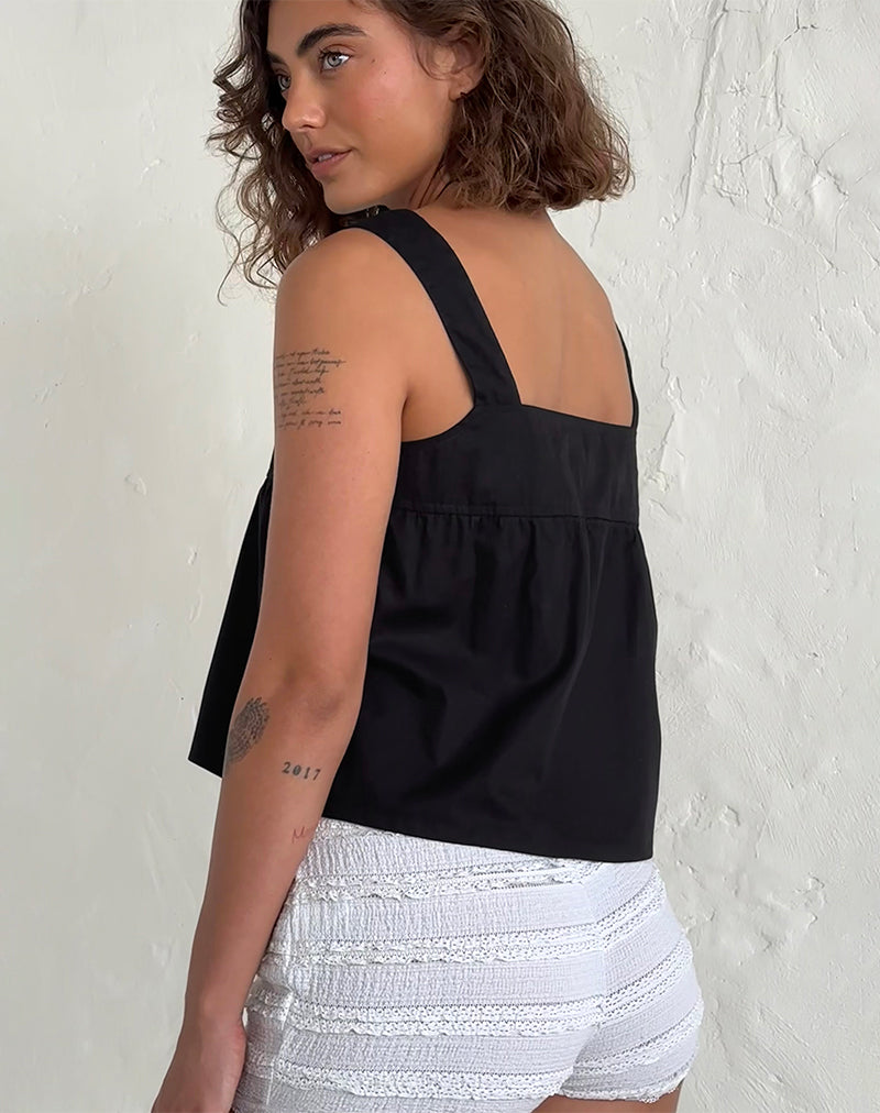 Image de Karana Peplum Top in Poplin Black
