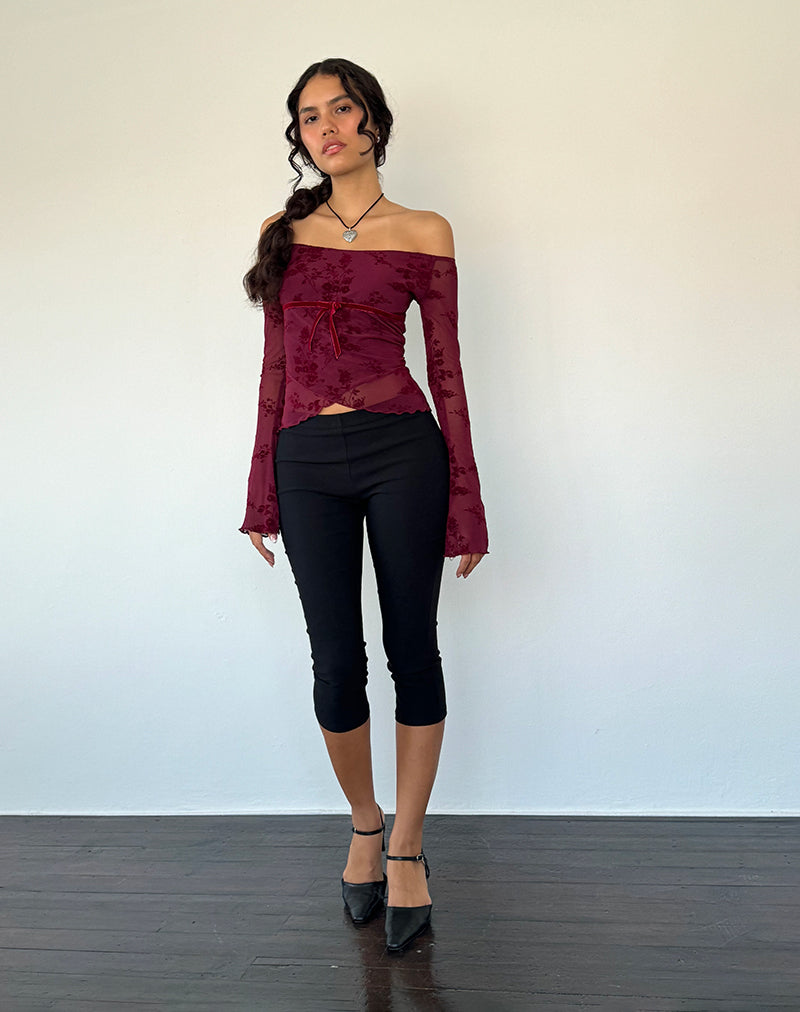 Image de Kareena Top in Botanical Flower Maroon