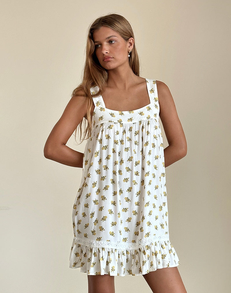 Image de Karina Dress in Funshine Floral Off White
