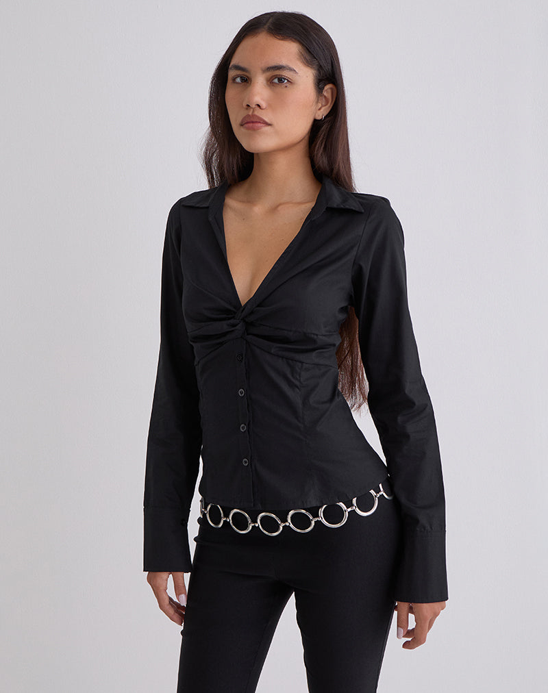 Image de la chemise Karis en popeline noire