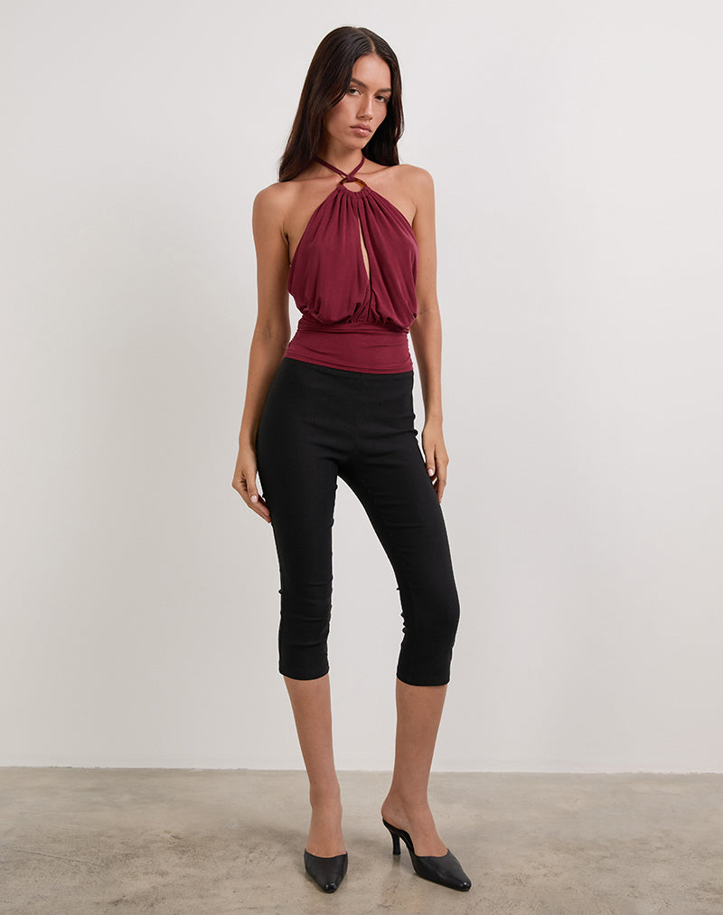 Image de Karise Plunge Top in Cupro Dark Red
