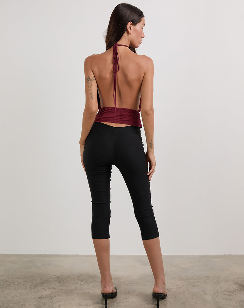 Image de Karise Plunge Top in Cupro Dark Red
