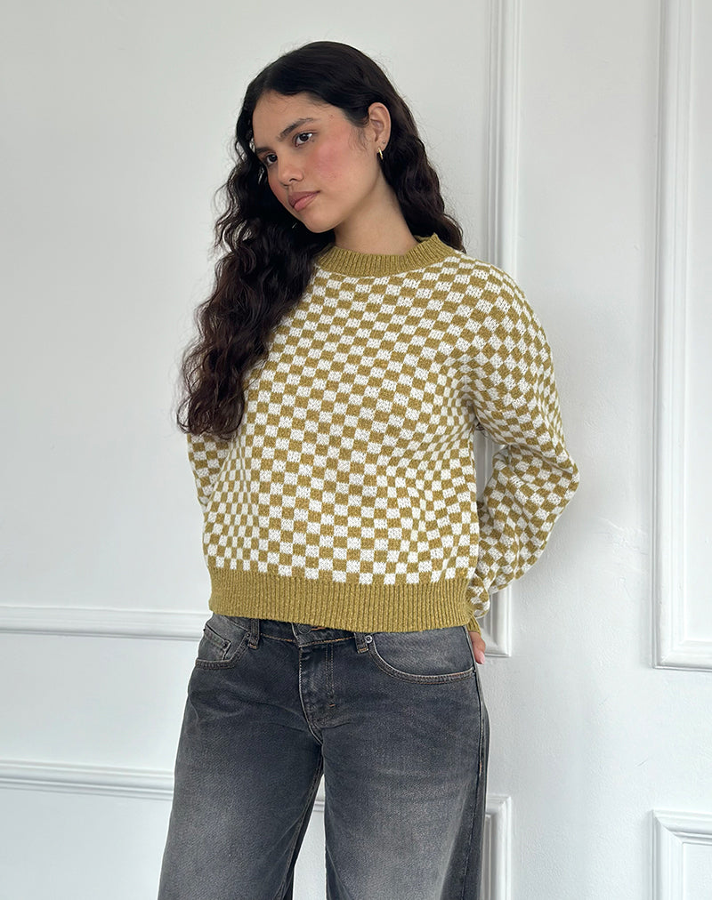 Image de Karu Jumper in Check Green