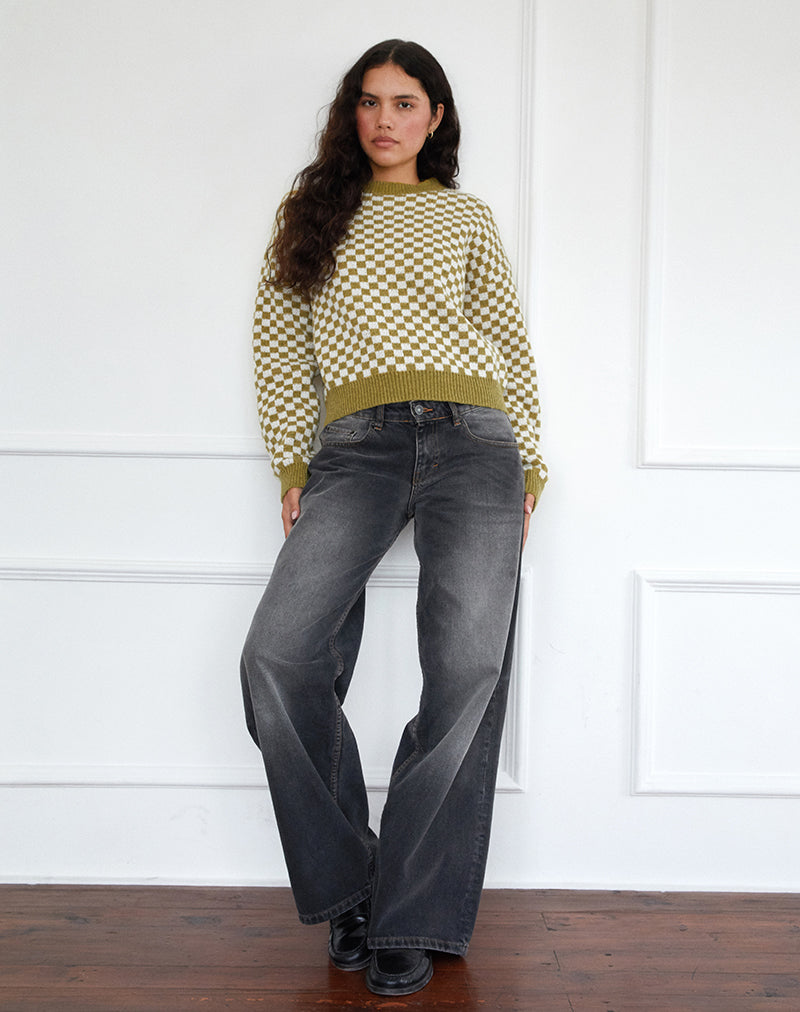 Pull Karu à carreaux vert