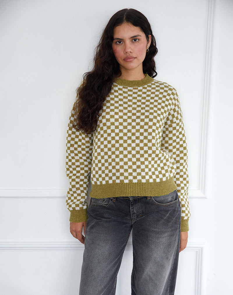 Image de Karu Jumper in Check Green