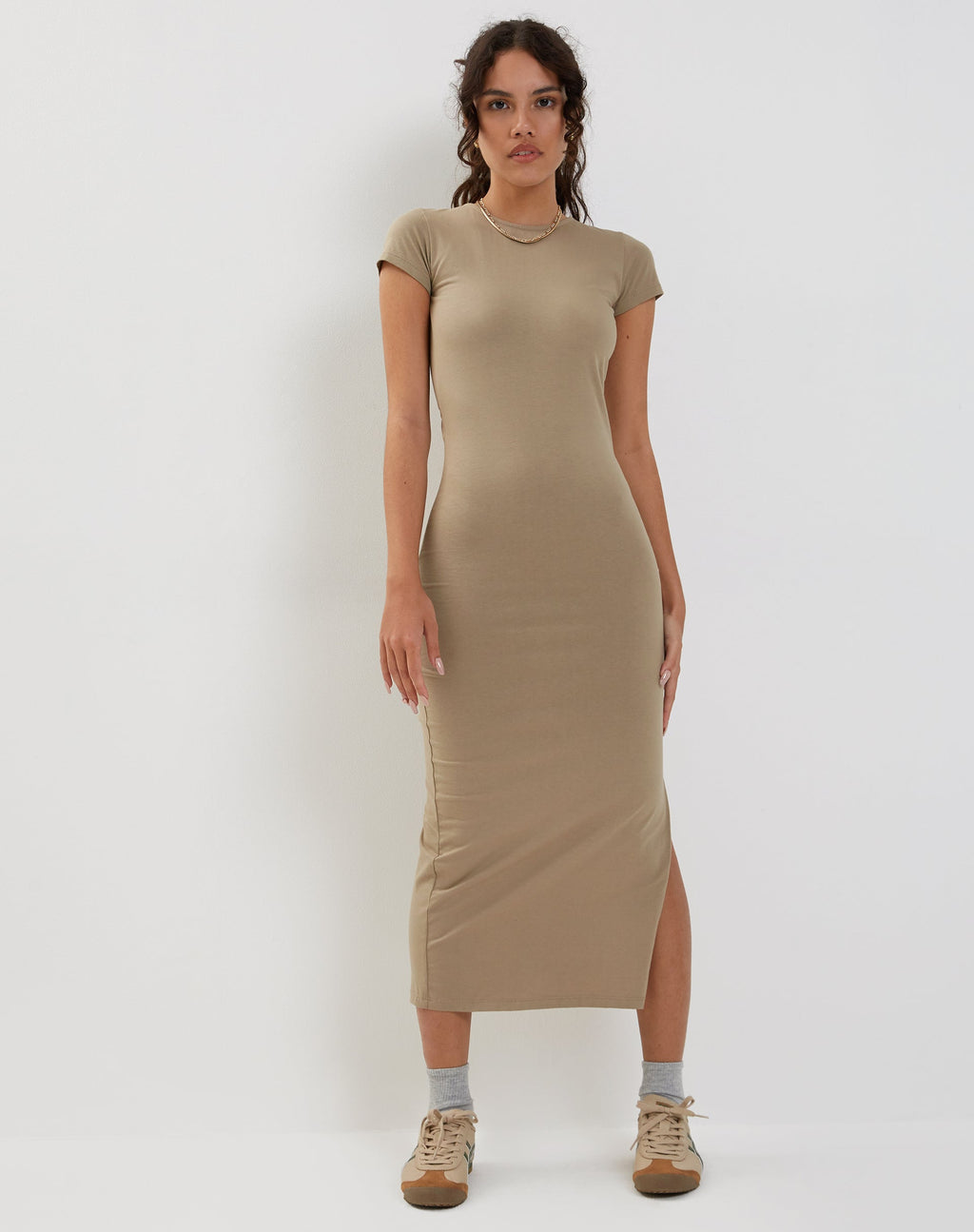 Robe midi Kasor à dos ouvert, London Fog