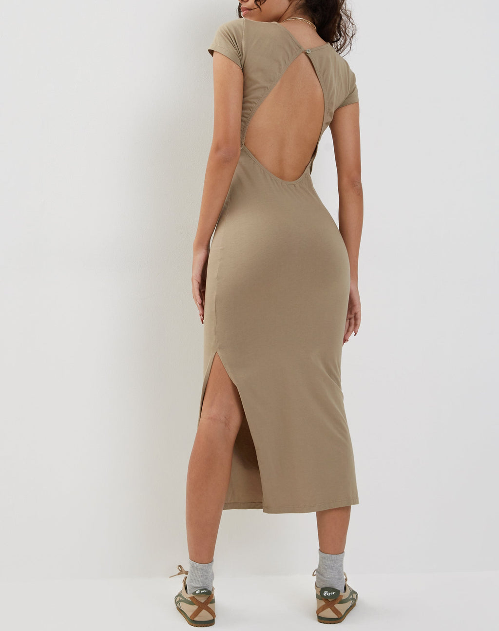 Robe midi Kasor à dos ouvert, London Fog