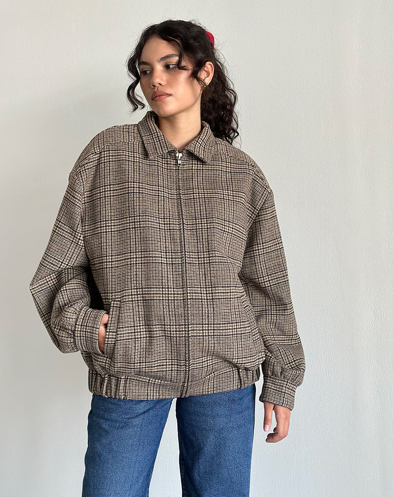 Image de la veste Kassira à carreaux marron ton sur ton