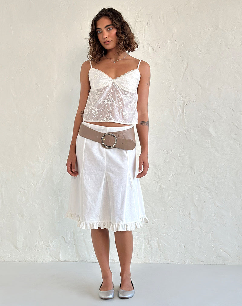 Top Kasturi en broderie blanche