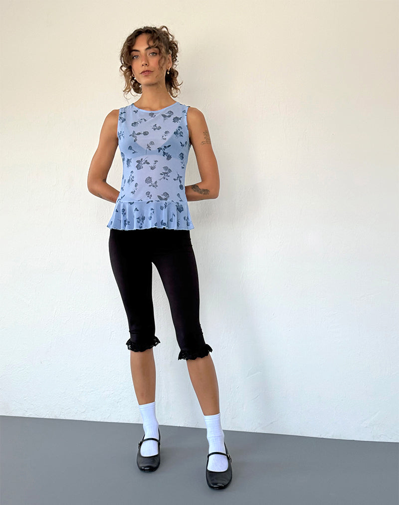 image de Katnis Top in Inky Blue Floral Mesh