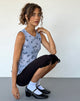 image de Katnis Top in Inky Blue Floral Mesh