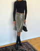 Image de Kavi Midi Skirt in Khaki Green Clear Sequin