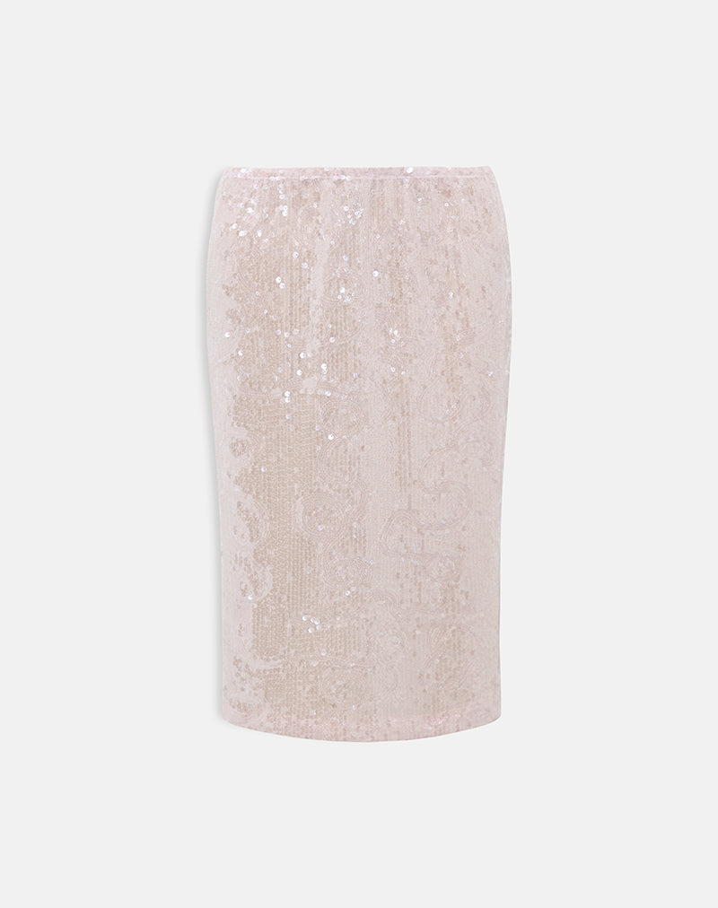 Image de Kavivi Midi Skirt in Sequin Baby Pink