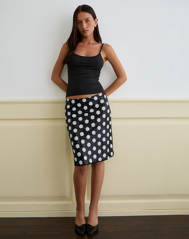 Image de Kavivi Midi Skirt in Polka Sequin Monochrome