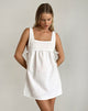 Image of Kawase Tie Side Mini Dress in Linen White