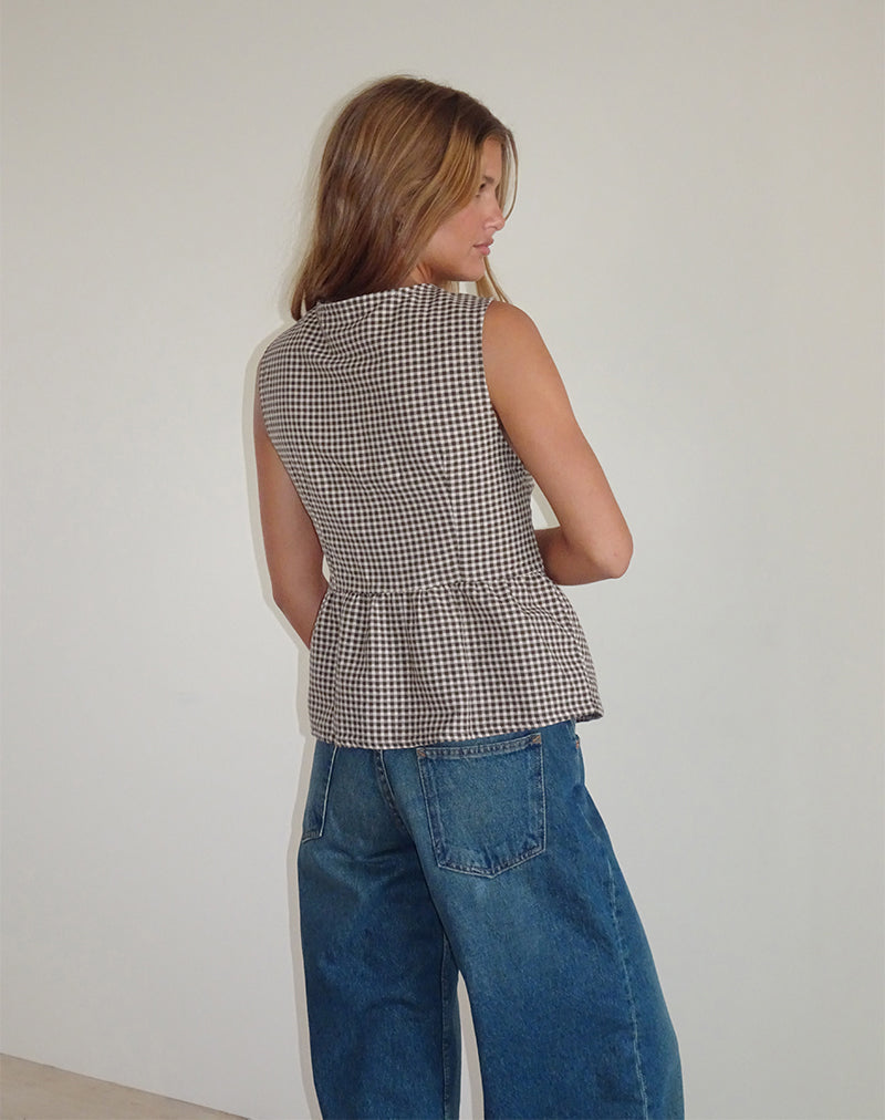 Image de Kayvata Top in Mini Gingham Brown