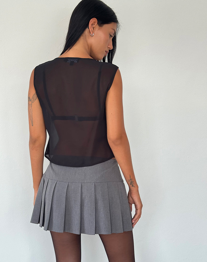 Image de Kayve Tie Front Top in Chiffon Black