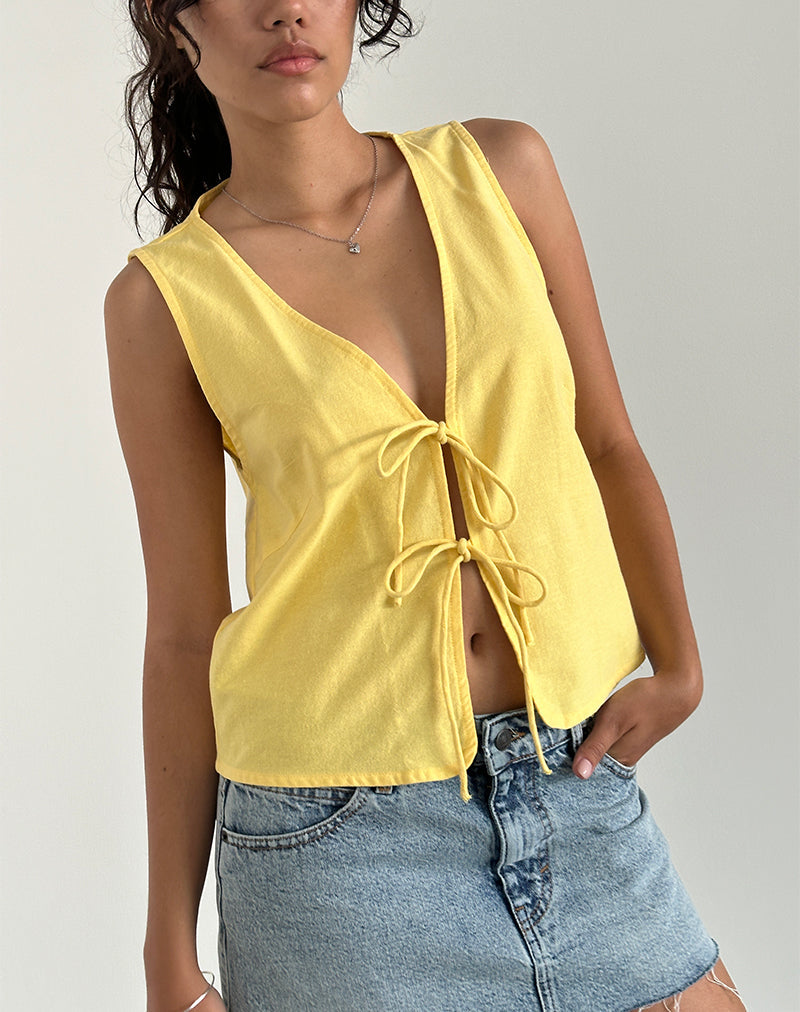 Image de Kayve Tie Front Top in Lemonade